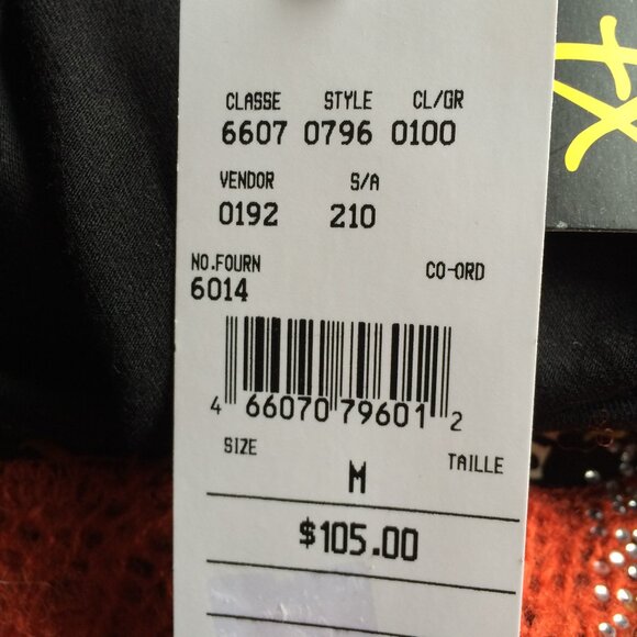 Fresh FX Womens Pullover Top Medium Black Orange Knit Lettering Long Sleeve NWT - Picture 6 of 10